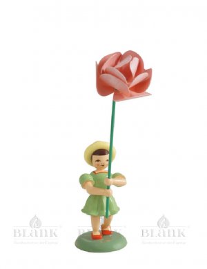 Blank flower child with peony, colored