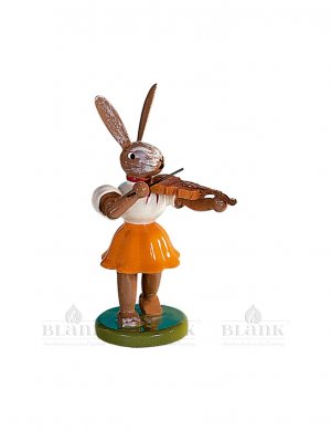 Blank Easter bunny with violin, colored
