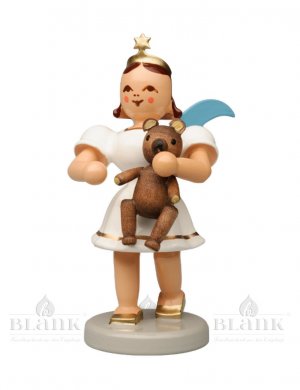 Blank angel with short skirt with teddy bear, colored