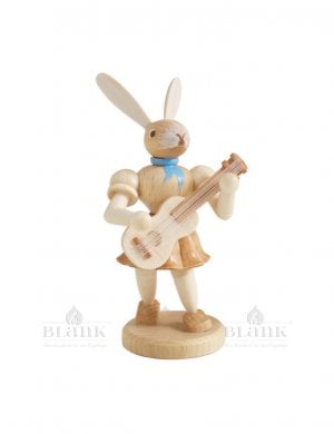 Blank Easter bunny with guitar, natural