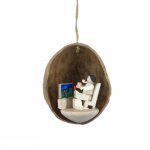 Tree Ornaments after work in walnut shell