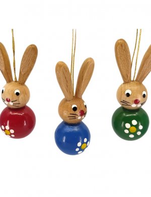 Colorful rabbit hangings 