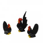 Chabo chickens, black with white polka dots