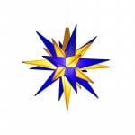 Moravian plastic star 13cm blue/yellow (incl. LED), Edition Upper Lusatia