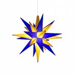 Moravian plastic star 13cm blue/yellow (incl. LED), Edition Upper Lusatia