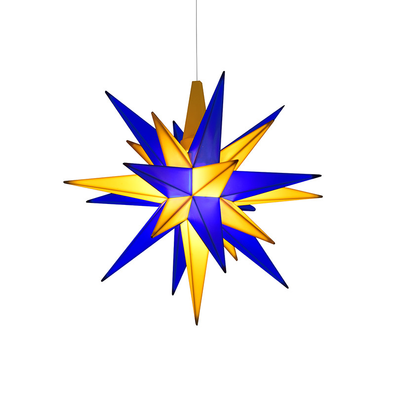Moravian star 13cm blue/yellow (incl. LED), Edition Lusatia Erzgebirgskunst-Shop