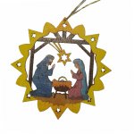 Erzgebirge tree curtain of the birth of Christ, colored