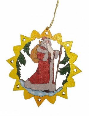 Erzgebirge tree hangings Santa Claus, colored