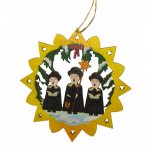 Erzgebirge tree curtains carolers, colored