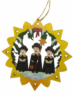 Erzgebirge tree curtains carolers, colored