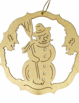 Erzgebirge tree hanging snowman, natural