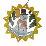 Erzgebirge tree hanging snowman, colored