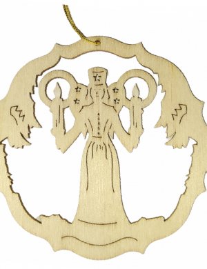 Erzgebirge tree curtain angel of lights, colored 
