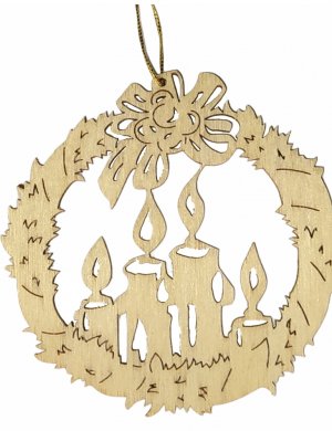 Erzgebirge tree curtain Advent candle, natural
