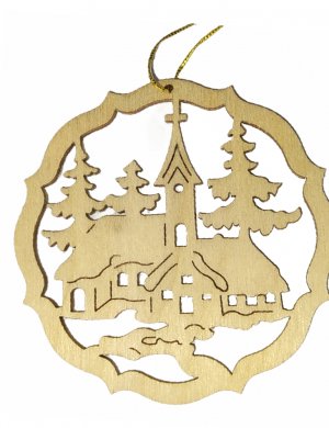 Erzgebirge tree curtain church, natural 