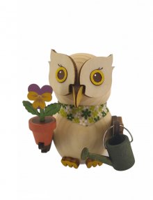 Wooden figure mini owl gardener