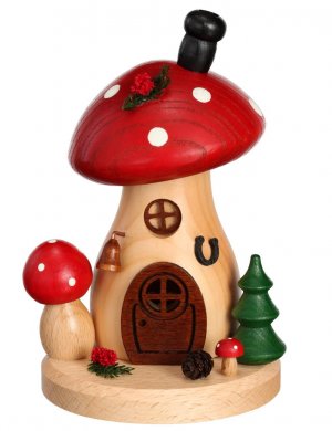 Incense figure mushroom house toadstool round and flat