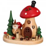 Incense figurine mushroom house wood chopper