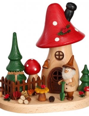 Incense figurine mushroom house gardener