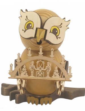 Incense figurine owl with candle arch