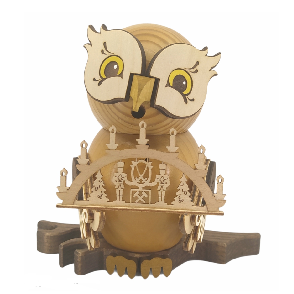 Incense figurine owl with candle arch
