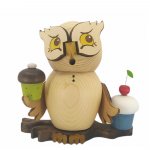 Smoking figurine owl with muffins