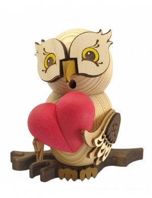 Incense figurine owl with heart