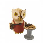 Wooden figure mini owl with grill