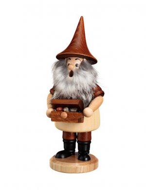 Smoker mountain gnome with treasure chest