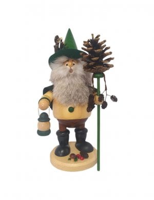 Smoking man gnome cone collector, green