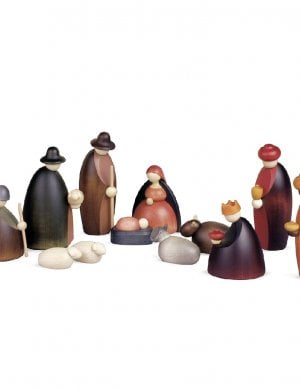 Nativity figurines, 12 pieces, colored