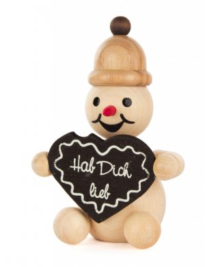 Snowman Junior with gingerbread heart