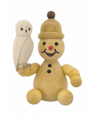 Snowman junior with snowy owl