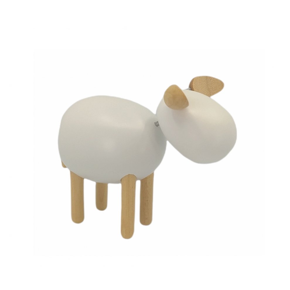 Sheep standing, white