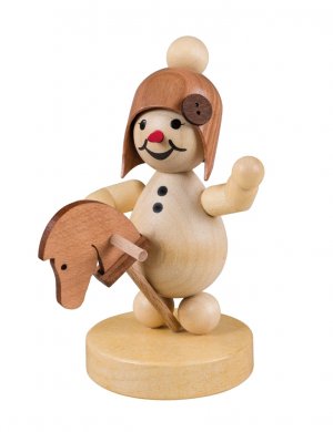 Snow girl with hobby horse