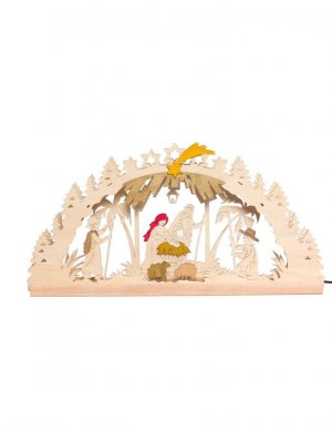 Handicraft set candle arch nativity scene, birth of Christ