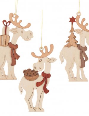 tree ornament Moose, 6 pieces
