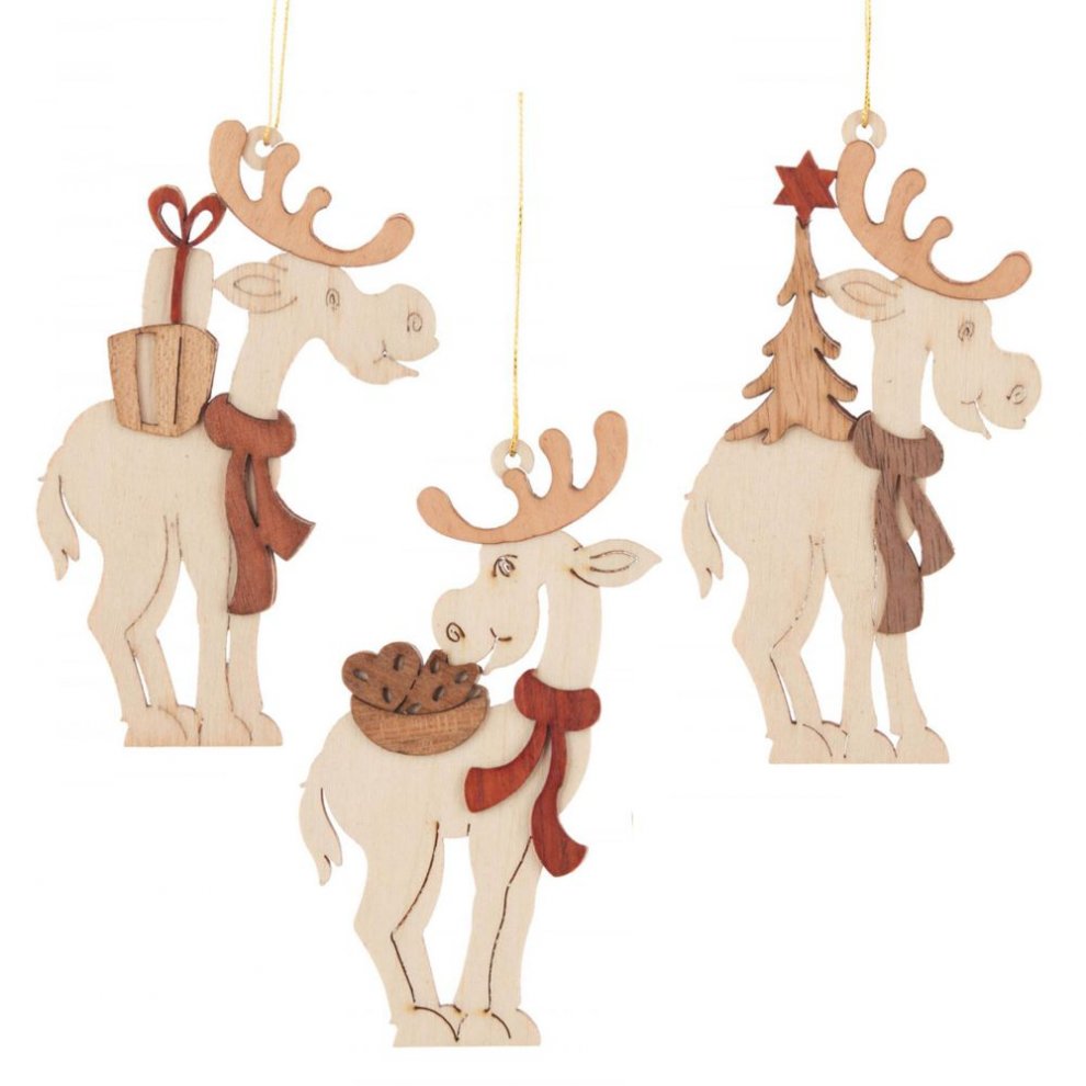 tree ornament Moose, 6 pieces