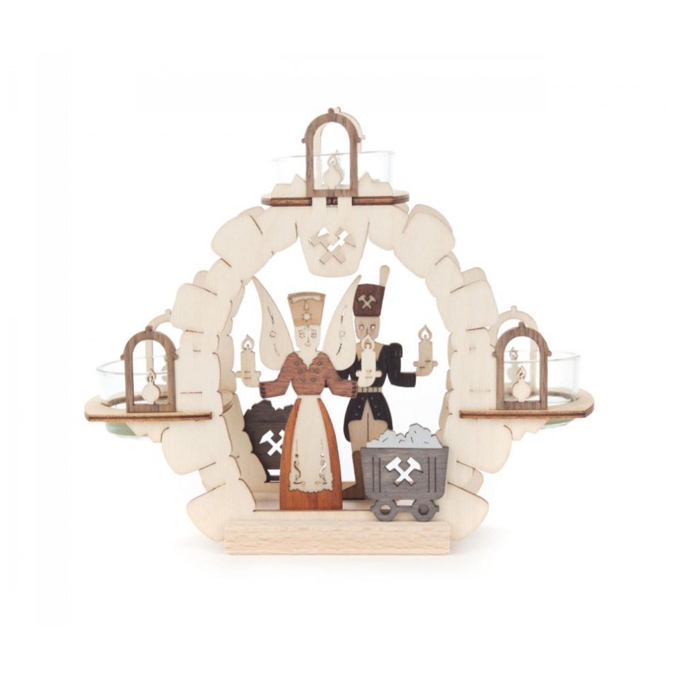 Tealight wreath Angel & Miner