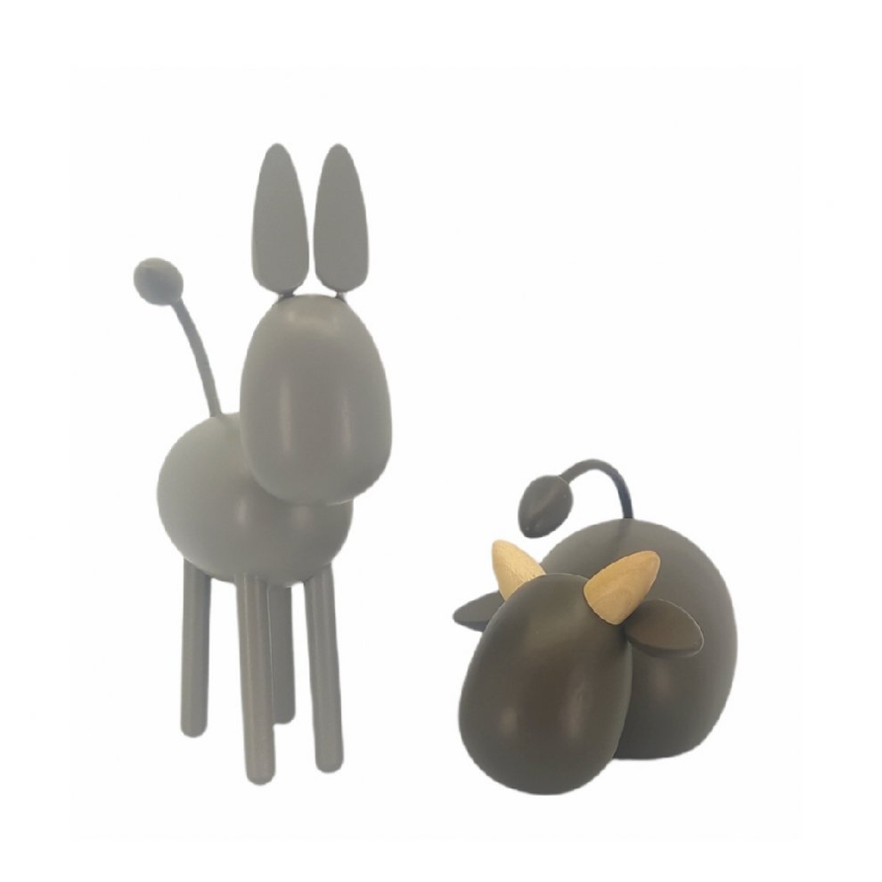 Ox and donkey