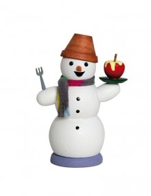 Smoker snowman with baked apple
