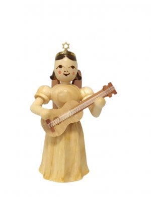 Blank pleated long-skirt angel with guitar