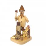 Smoking man wood chopper