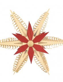 Tree tip - Spanning star with flower, red