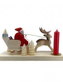 Candle holder - Santa Claus with deer-drawn sleigh