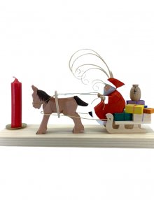 Candle holder - Santa Claus with horse-drawn sleigh