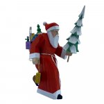 Christmas figure - Santa Claus with pine tree