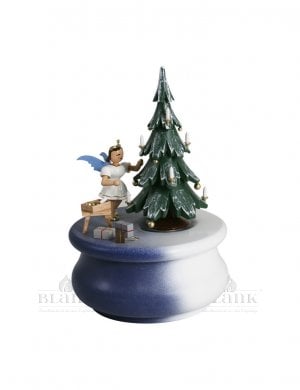 Music box Christmas dream with angel, colored