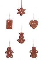 Tree curtain mini gingerbread assortment, brown