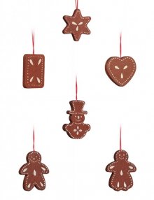 Tree curtain mini gingerbread assortment, brown